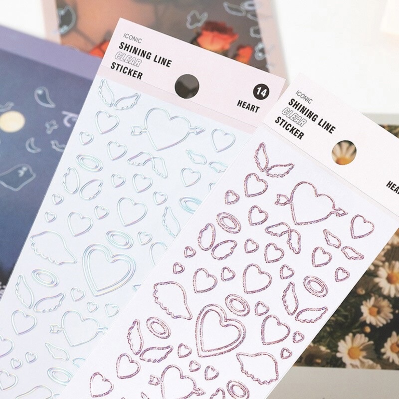

Sticker Foil Outline Hologram Metallic Silver polco deco