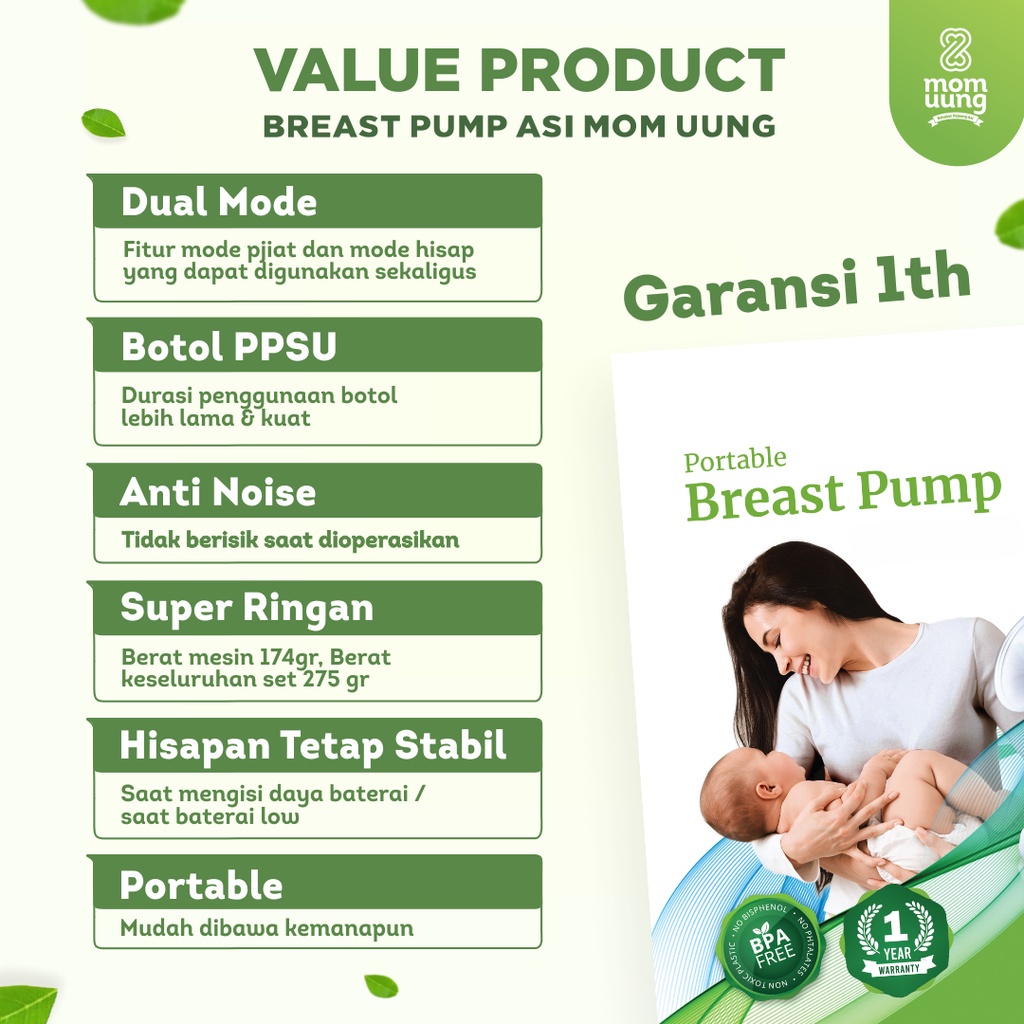 Mom Uung Breast Pump Portable Elektrik / Pompa ASI Elektrik Portabel