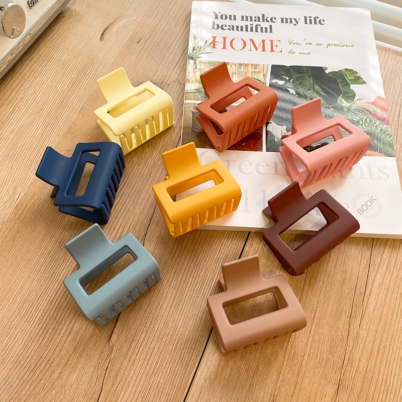 SQUARE MATTE HAIRCLIP JEPIT RAMBUT KOTAK DOFF JEPITAN PERSEGI KOREA CEPOL JEDAI WANITA ANAK HAIR CLIP CLAW AKSESORIS ACCESSORIES WARNA POLOS MEDIUM SIZE