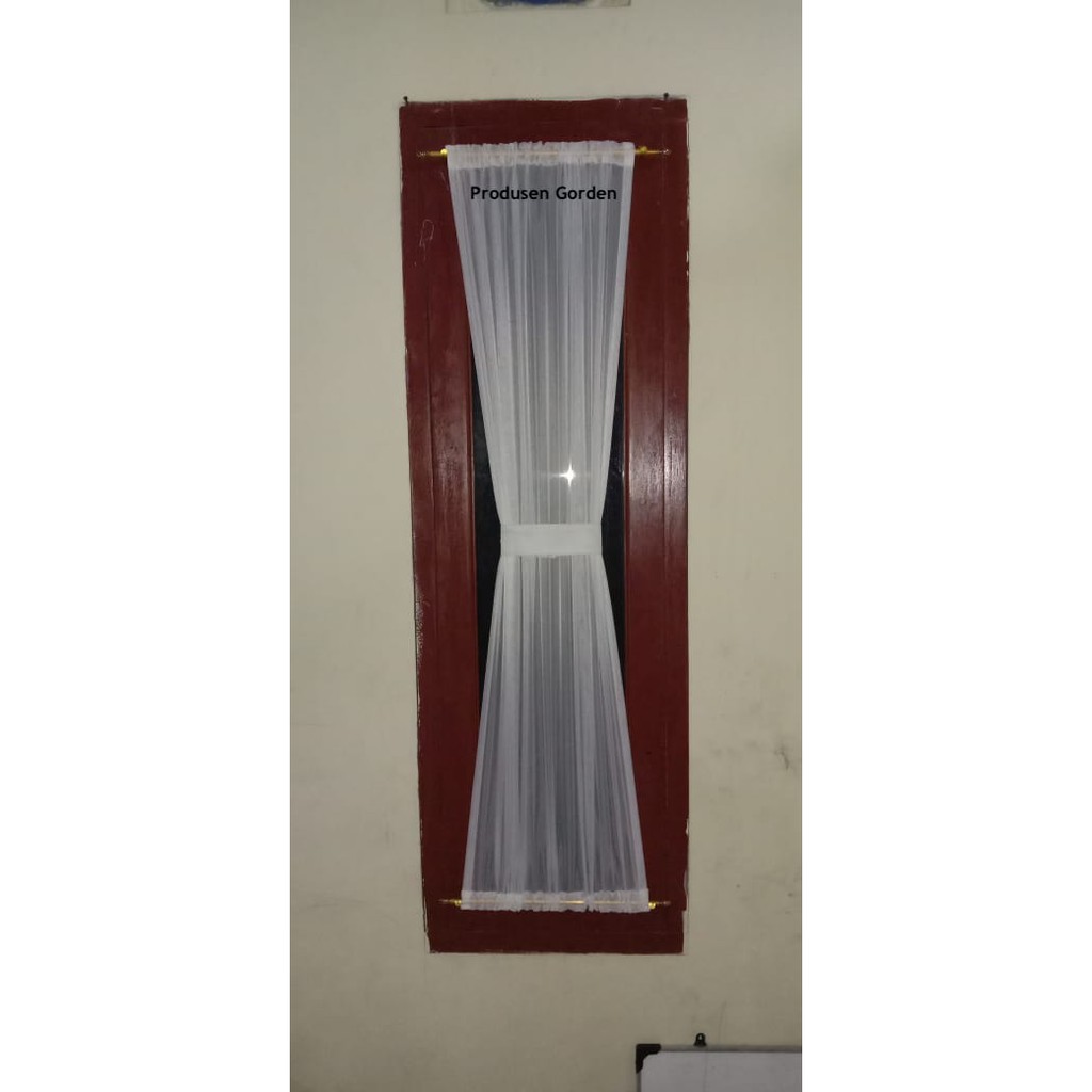 Vitrase Polos Spiral Kupu-Kupu Warna Putih kain Vitrase Import Sifon