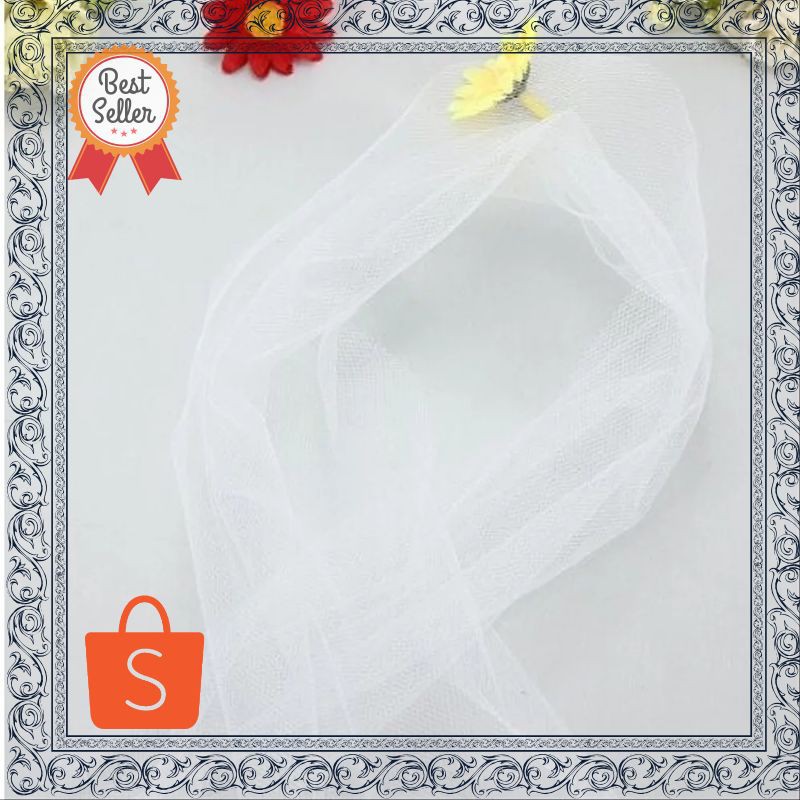 Termurah Kain Tile / Tulle Putih Polos Termurah