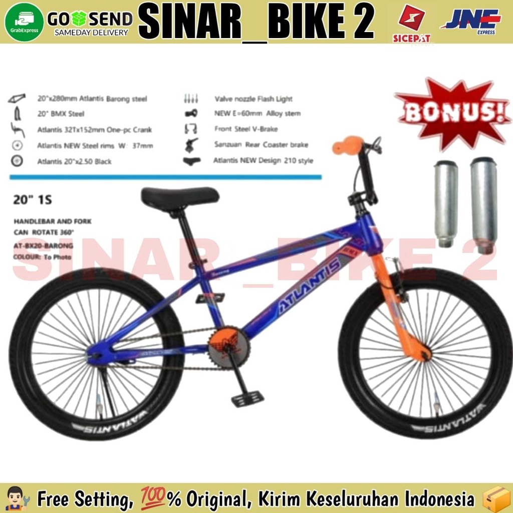 Sepeda Anak BMX 20 Inch ATLANTIS BARONG Ban Jumbo Bonus Jalu