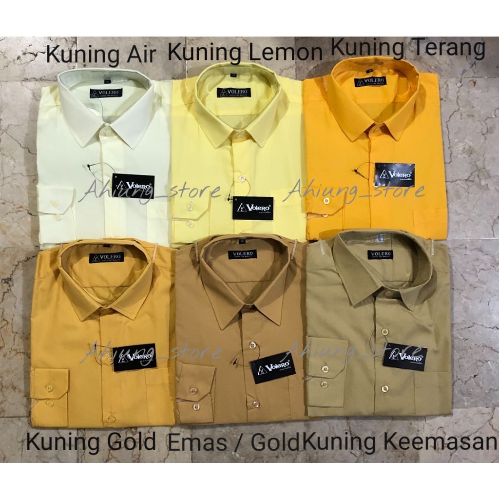 KEMEJA PRIA VOLERO - KEMEJA POLOS LENGAN PANJANG PRIA WARNA KUNING