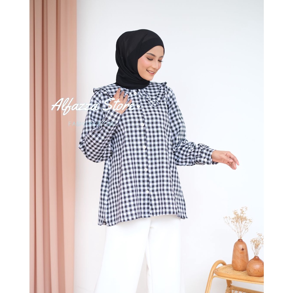 ALFAZZA STORE - SITA TOP / KEMEJA ATASAN BLOUSE WANITA - BIGSIZE FIT TO XL - KATUN PREMIUM - TERMURAH - BIGSIZE