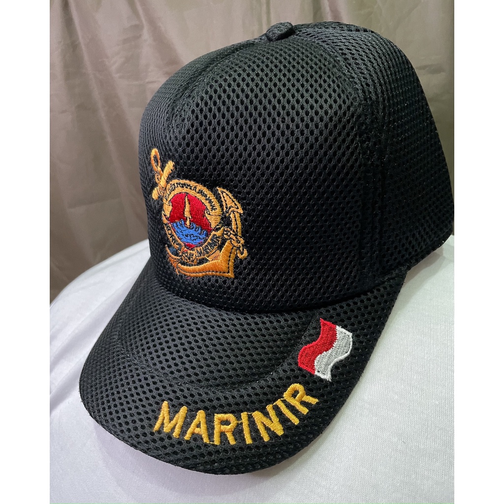 Topi Jaring Marinir Jangkar - Topi Marinir - Topi Jaring - Topi Hitam