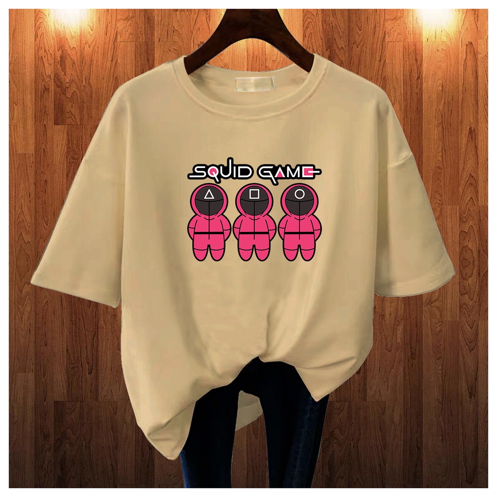 CALVIERO SHOP - BAJU KAOS ATASAN WANITA DEWASA REMAJA PRINT SQUID GAME