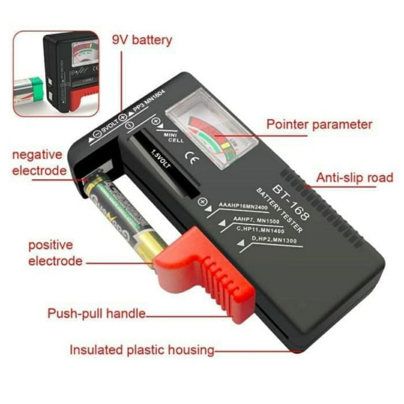 Alat Cek baterai tester universal Analog Digital