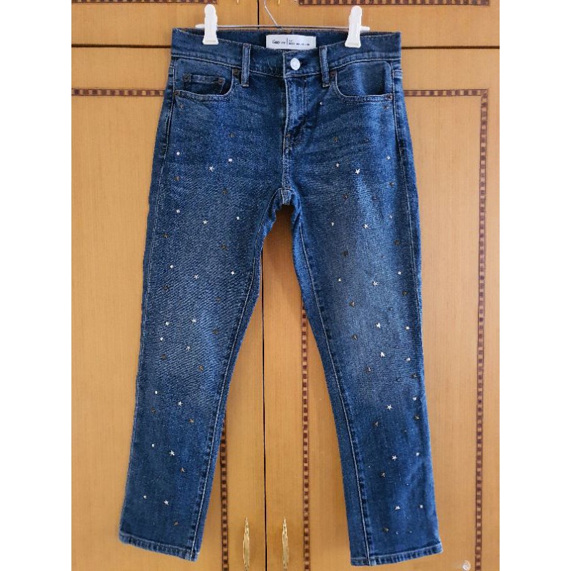 Gap girlfriend jeans size 24P. Star embelished