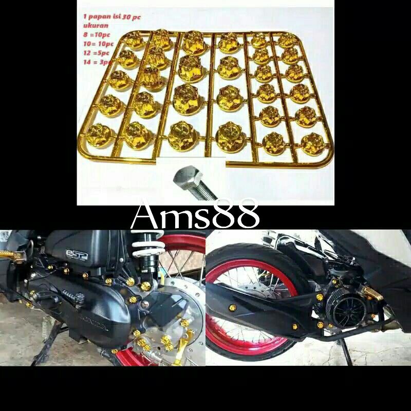 Monel Baut Probotl / Cover Baut Probotl / Tutup Baut Monel Probotl Kondom Baut Probolt Variasi Motor