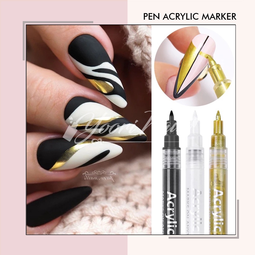 Pen acrylic marker paint gel nail art pen lukis nailart dekorasi grafitti pen marker