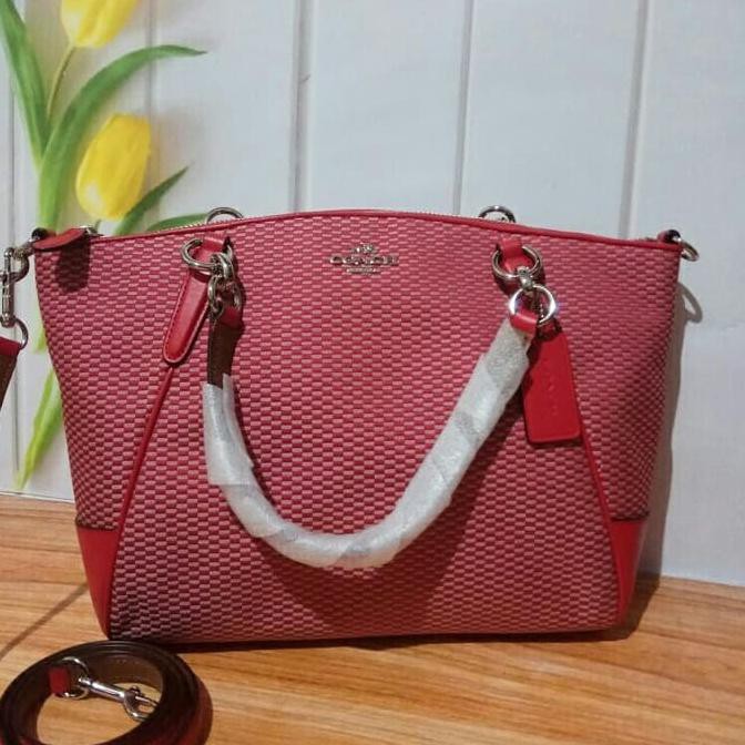 SALE Coach Small Kelsey Exploded Red Tas Coach Original 