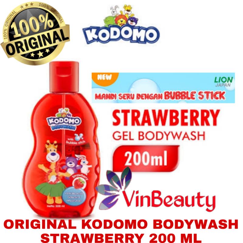 ORIGINAL KODOMO BODYWASH GEL STRAWBERRY 200 ML / SABUN MANDI ANAK GEL