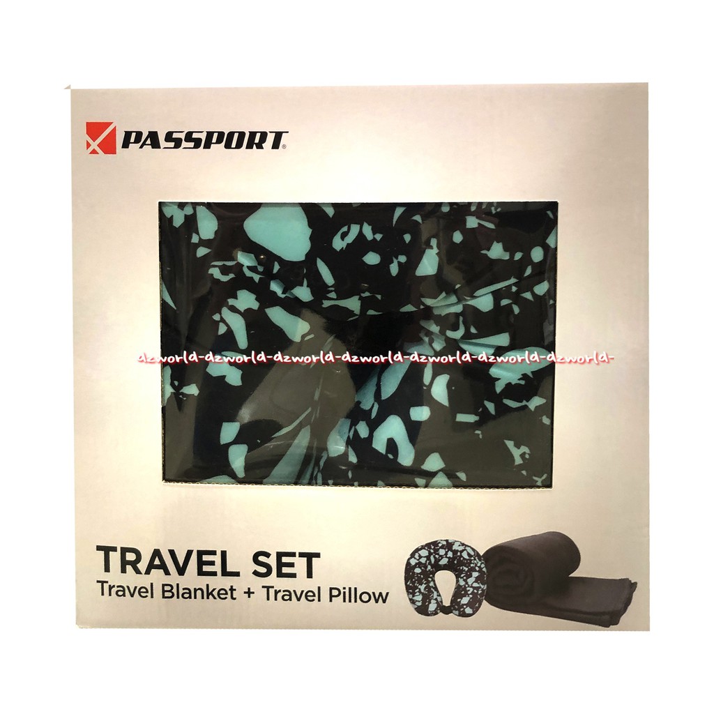 Passport Travel Set Blanket Pillow Krem Bantal Dan Selimut Travelling