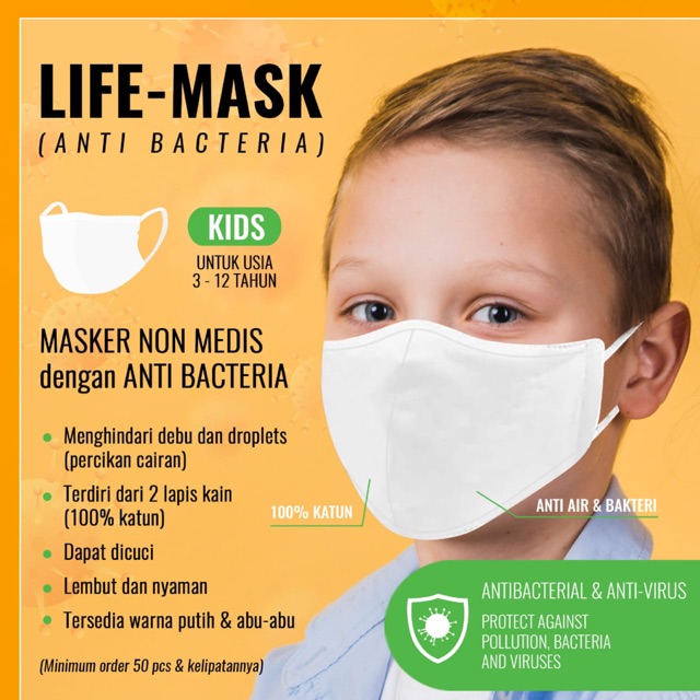 MASKER ANAK NON MEDIS - ANTI VIRUS / BACTERIA