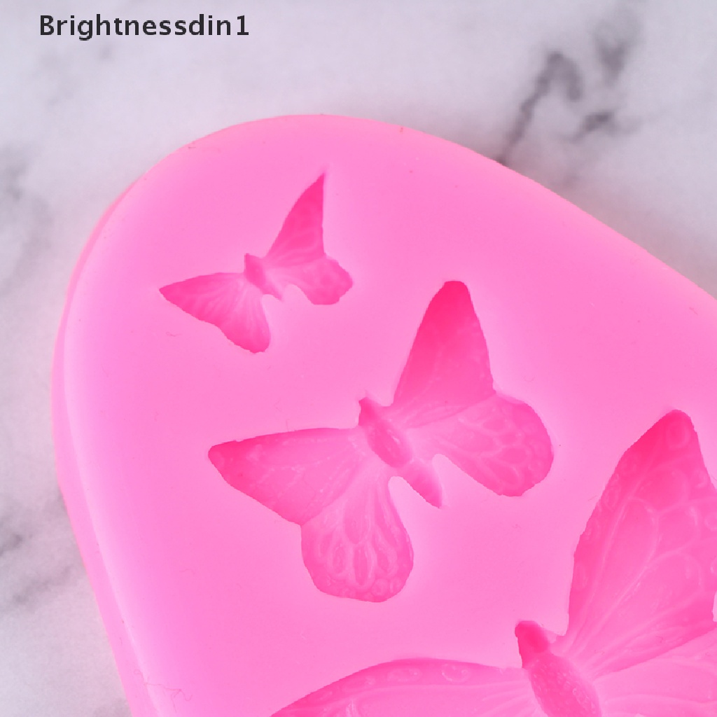 1 In 1 Cetakan Kue Bentuk Kupu-Kupu 3D Bahan Silikon Untuk Dekorasi