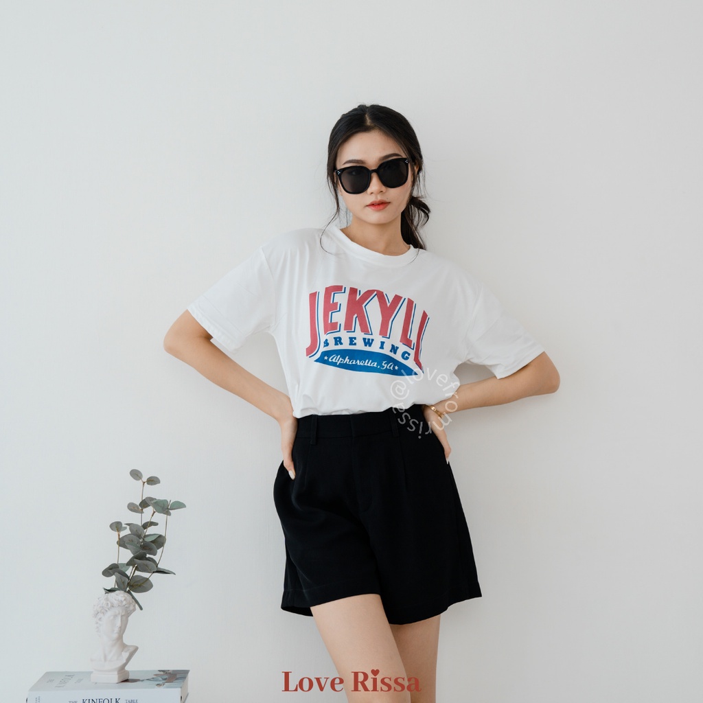 Kaos Tshirt Jekyll Oversized Korean Street Baju Wanita Lengan Pendek Love Rissa