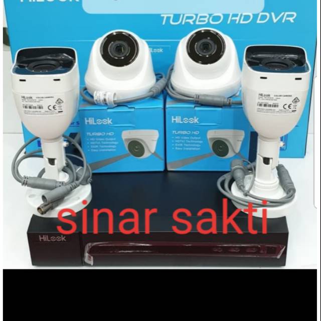 PAKET CCTV HILOOK 2MP 4CH HARDISK 500GB + KABEL 50M LENGKAP TGGL PASANG MURAH