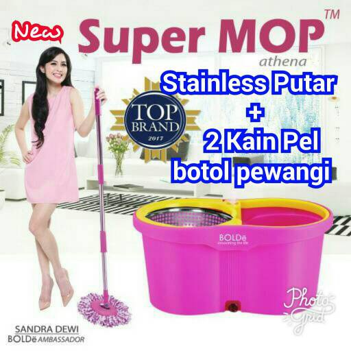 Alat Pel Lantai Super Mop Athena Bolde Original Wonder Magic Mop Putar Shopee Indonesia