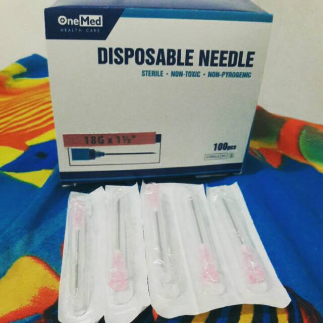 Disposable needle 18G Onemed/jarum suntik