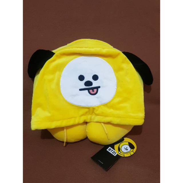 (OFFICIAL) BT21 HOODIE NECK CUSHION CHIMMY