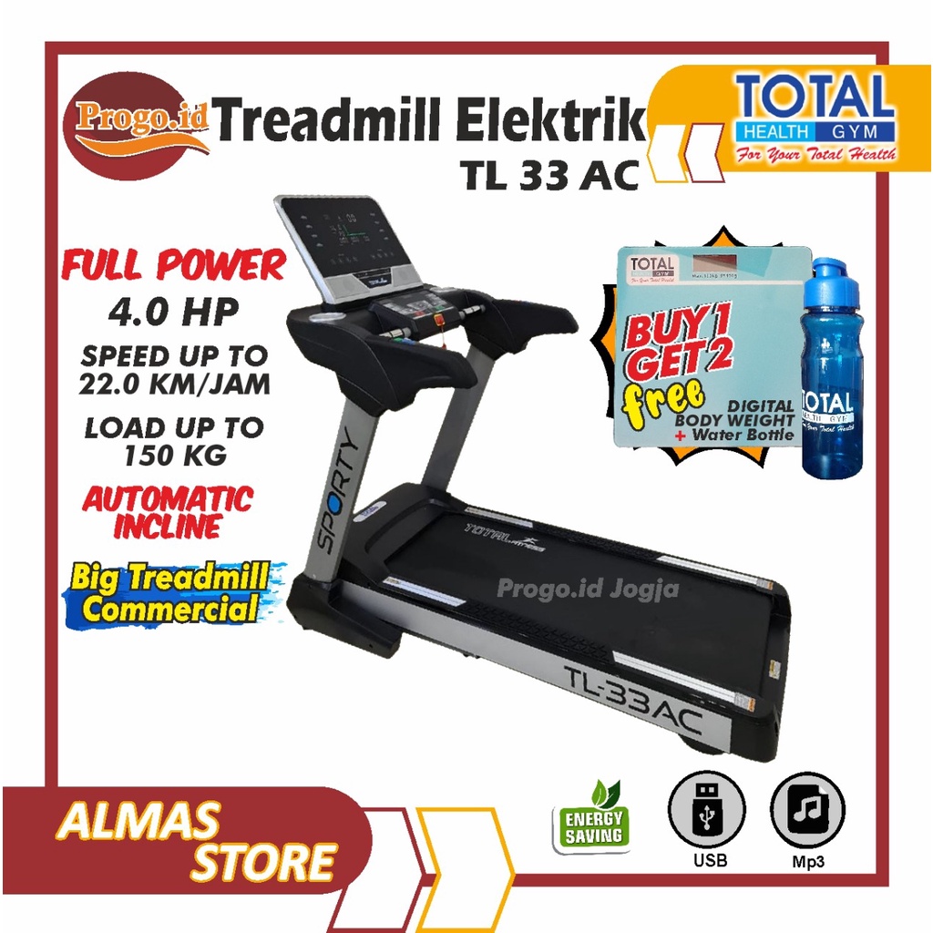 Alat Fitenss Treadmill Fitness Fitnes Olahraga Gym Elektrik Total Outdoor Threadmill Thredmil Electr