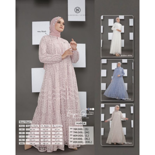 100%ORIGINAL✅ELSYE GOWN BY NADHEERA LUXURY/BAJU BROKAT/GAMIS BROKAT
