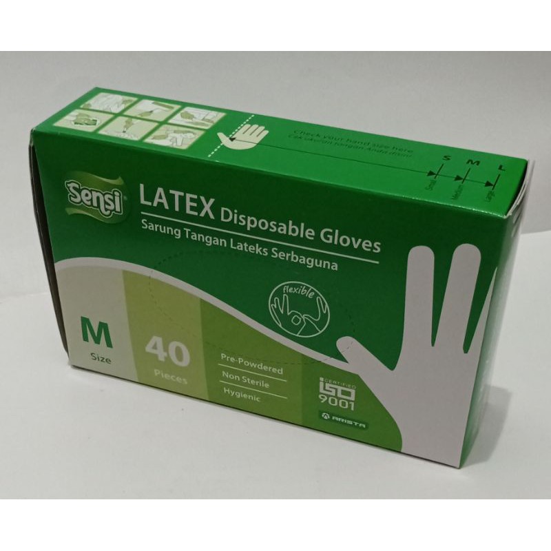 Handscoon / Sensi Latex Disposible Gloves isi 40 pcs