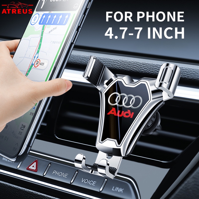 Audi Stand Handphone Universal 4.7-7 inch Dapat Berputar 360 Derajat Ventilasi Ac Mobil Holder Handphone Untuk A3 8l A1 Q5 TT mk2 A5 A4 B7 B8 B5 A6 C7 C6 Q7 Q3 RS3