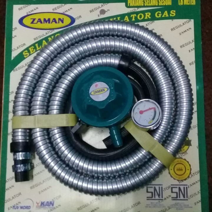 Regulator Gas LPG Elpiji SNI dan Selang 1,8 Meter Klem Selang 2 pcs