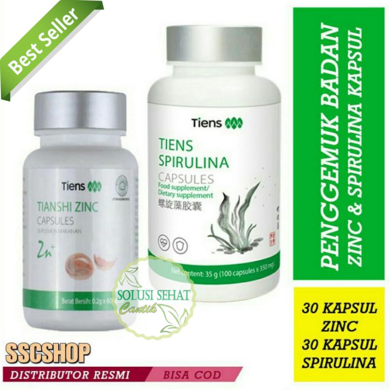 Jual Paket Penggemuk Badan Tiens Zinc & Spirulina Original (Kemasan