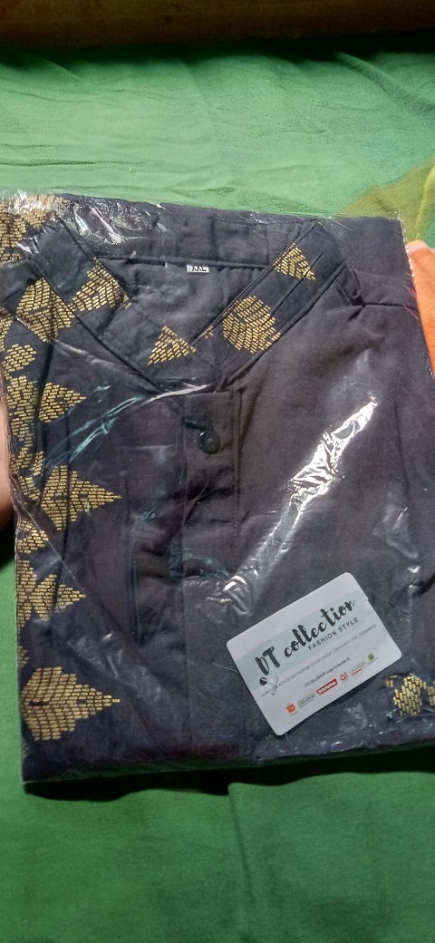 Cod- Dt Collection Kemeja Hem Batik Pekalongan Kombinasi Kerah Kokoh