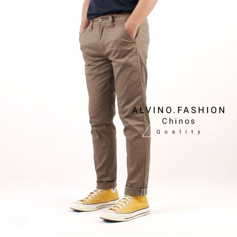 CELANA PRIA CHINO Slim fit Panjang Kerja kantor Santai Liburan Cowok Gentleman Boy Skinny