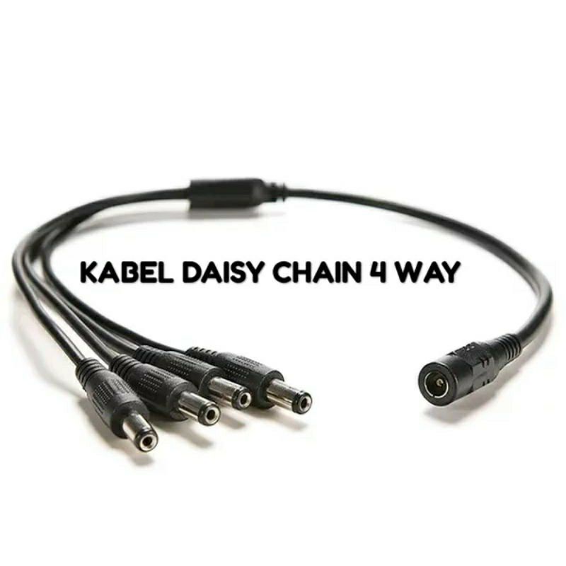 Kabel adaptor cabang 4 efek / Daisy chain 4 way