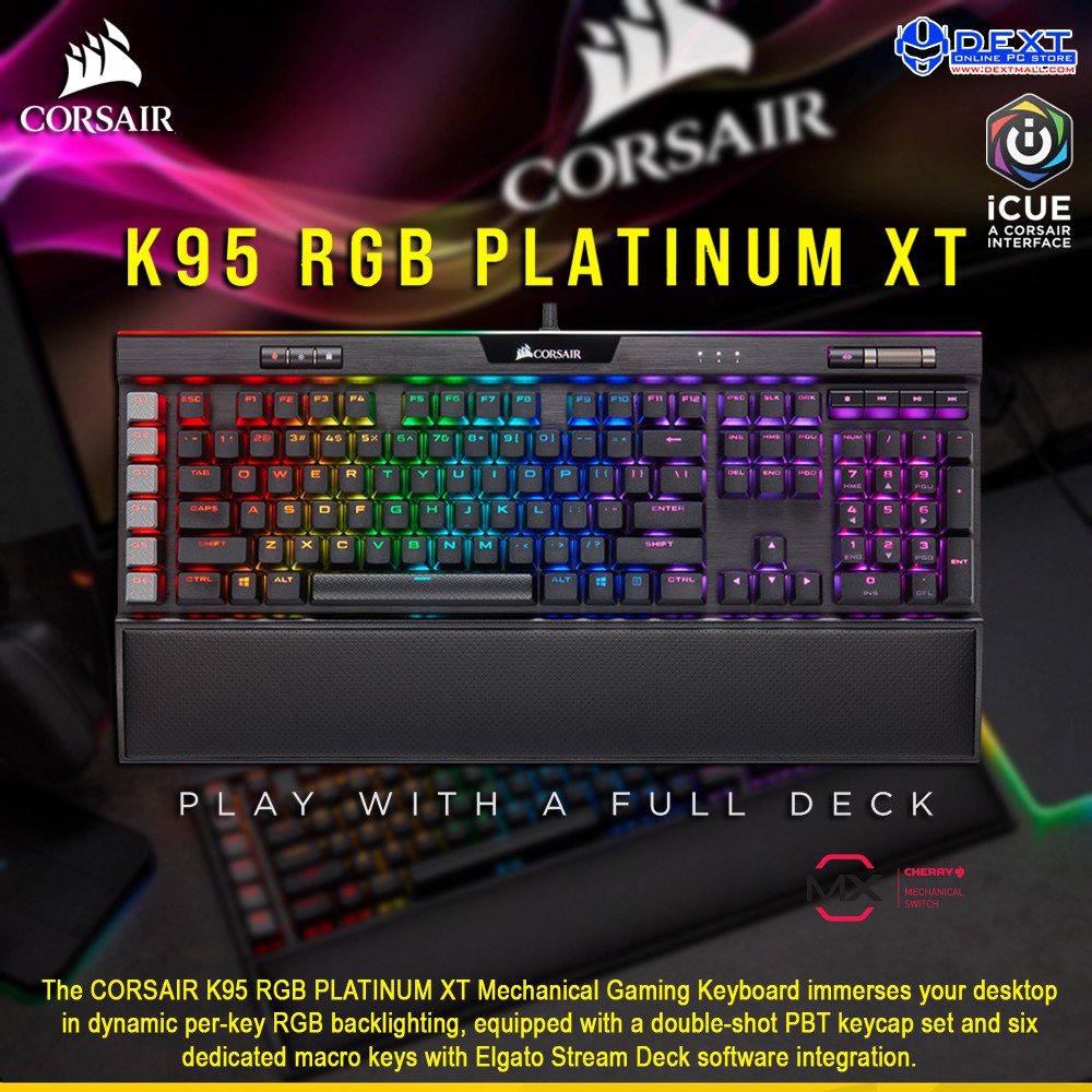 Corsair K95 Rgb Platinum Xt Mechanical Gaming Keyboard Cherry Mx Speed Shopee Indonesia