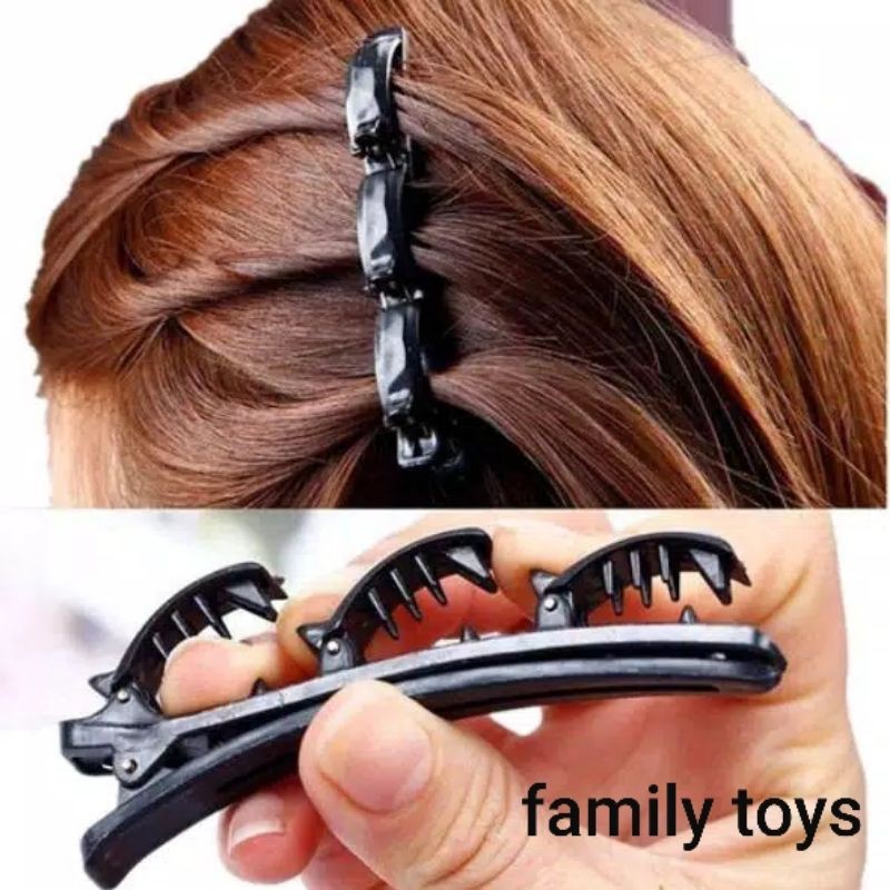 family games Bando jepitan rambut kepang layer hairpin poni klip korea ganda 2in1