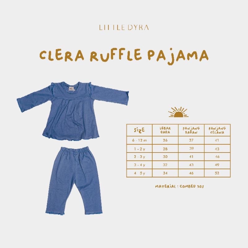 LITTLE DYRA Clera Pajama Set - Baju Tidur Anak Setelan