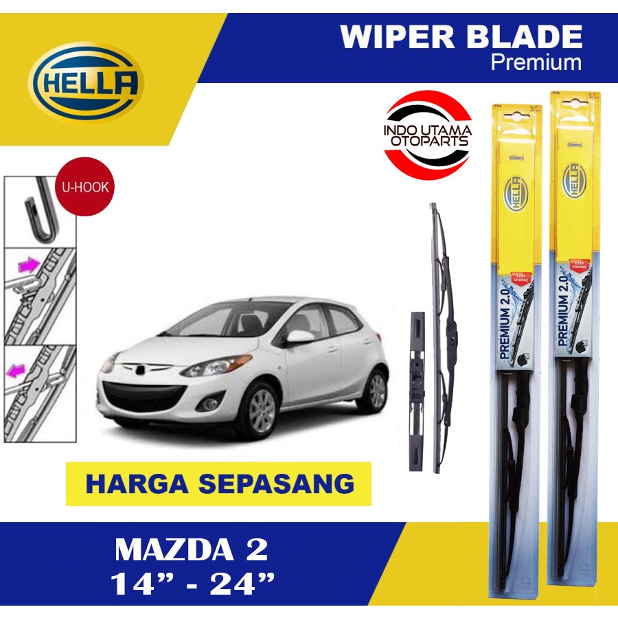 Wiper Blade Mobil Mazda 2 HELLA Premium 2.0 (14-24)