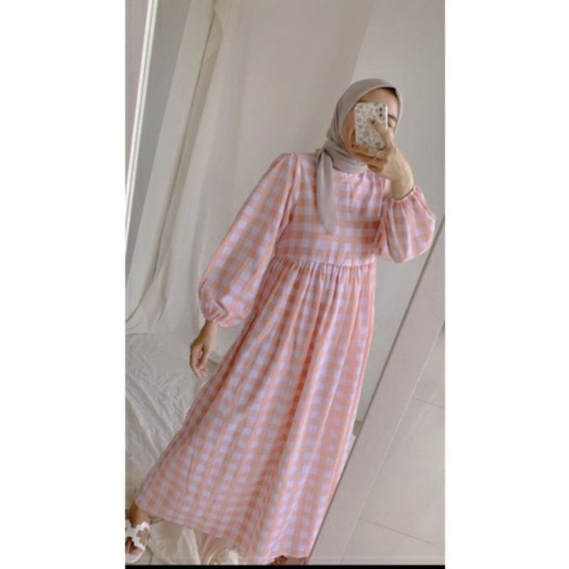 Ginggham Honey Dress/Pakaian Wanita/Korean Style /Kekinian 2022