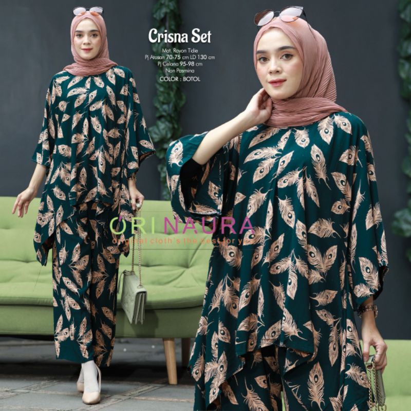 ONE SET 2 in 1 CRISNA (ATASAN  + CELANA ) / PIYAMA RAYON / PJAMAS TIE DYE / SETELAN WANITA KEKINIAN