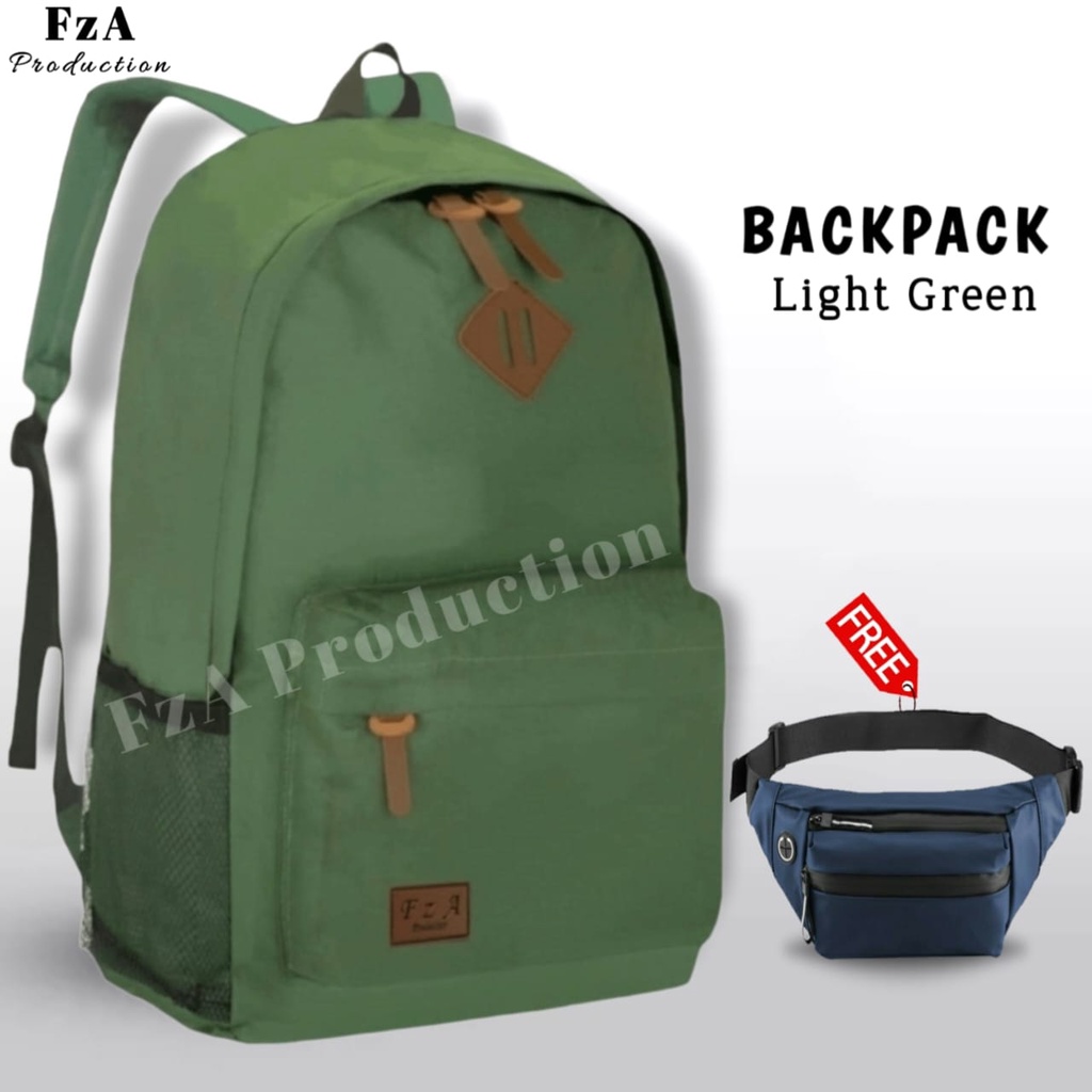 Tas Ransel Punggung Distro Casual Pria Wanita / Tas Ransel Laptop Original FzA FREE Tas Slempang