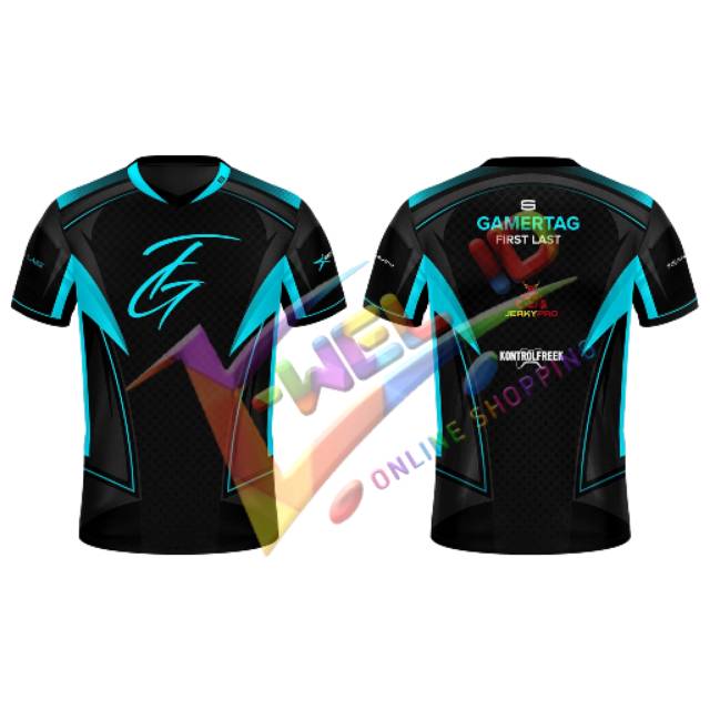 Jersey baju gaming custom mobile legend, ff, pubg, cod