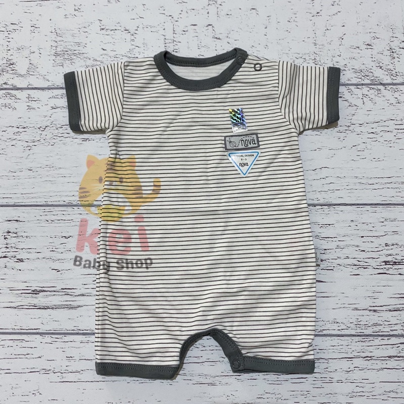 Nova Jumper Bayi Karakter Polos Abu - Romper Pendek Bayi Nova 0-3 3-6 6-9 Bulan