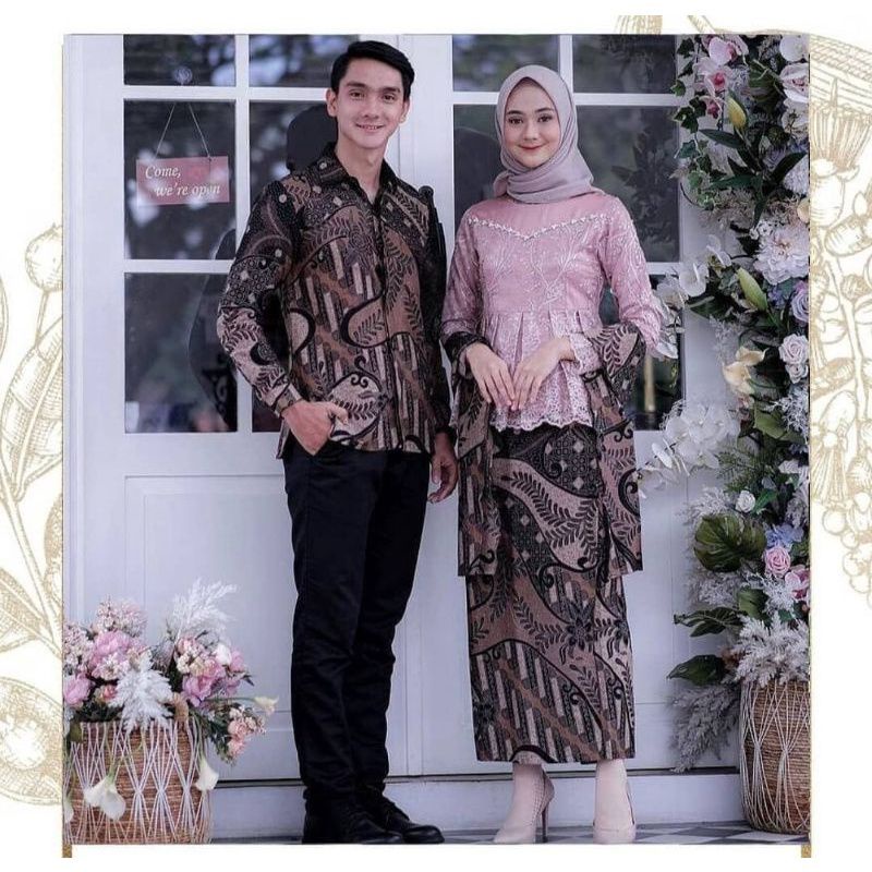 BAJU COUPLE KEBAYA MODERN~COUPLE GISELLA~COUPLE KEBAYA BATIK LAMARAN KONDANGAN/ KEBAYA WISUDA-COUPLE KEBAYA ROSE