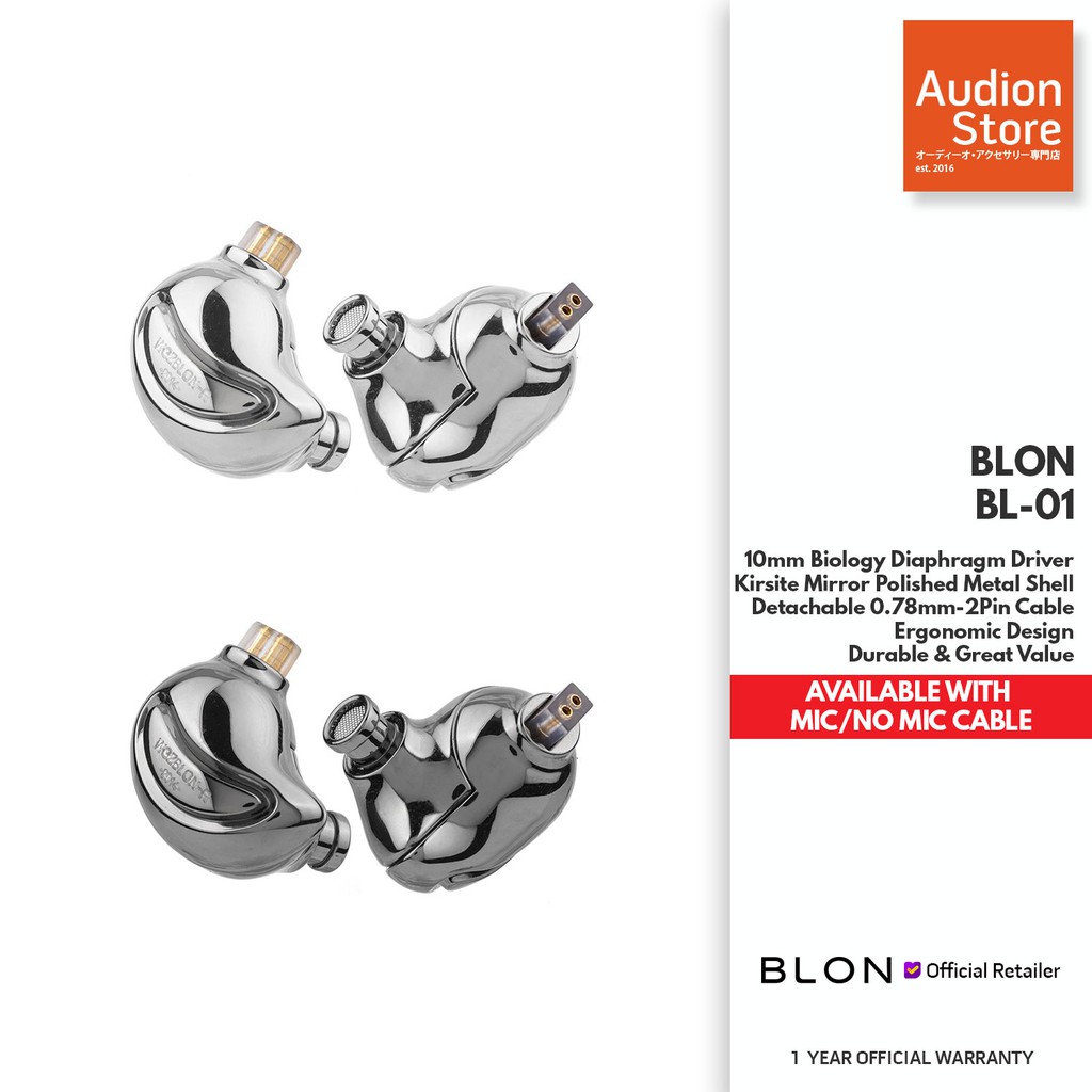 Blon Bl 01 Bl01 10mm Dynamic Driver 0 78mm 2pin Metal Earphone Iem Shopee Indonesia
