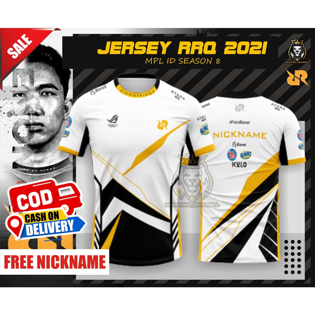 BAJU JERSEY GAMING RRQ ESPORTS TERBARU/JERSEY ML/FF/JERSEY GAMERS CUSTOM/GRADE ORI FREE MASKER