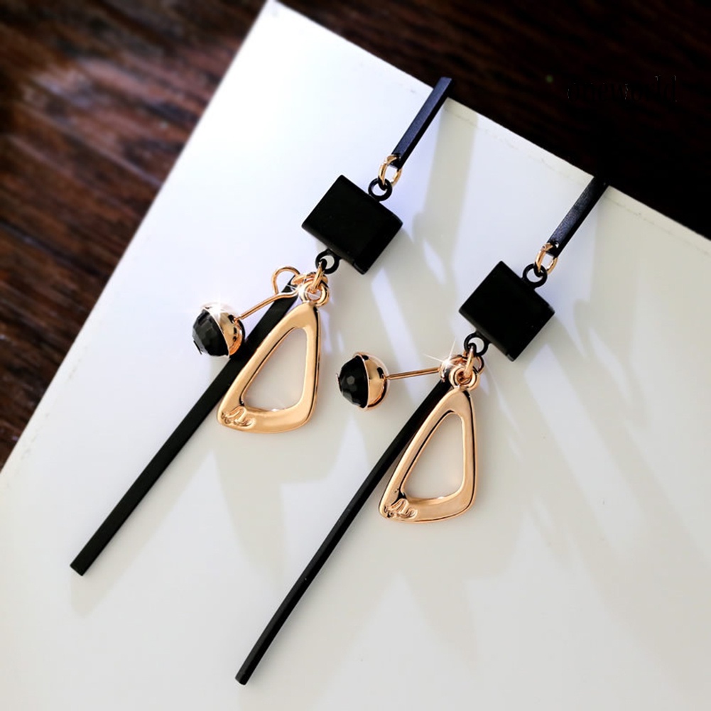 OW@ Women's Fashion Geometric Long Drop Ear Stud Earrings Charming Jewelry Gift