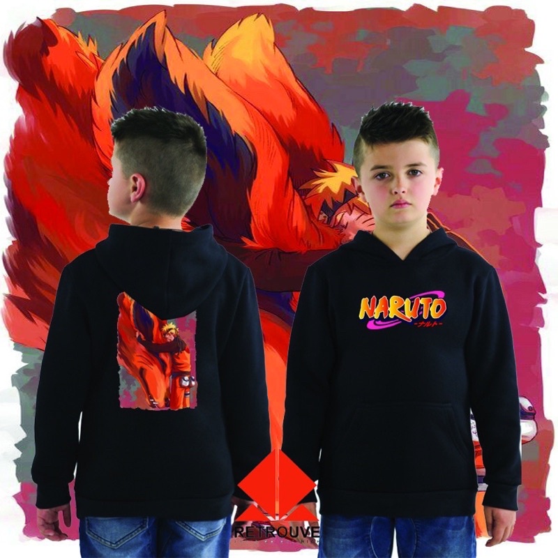 jaket sweeter hoodie anak anak Naruto Boruto Kurama