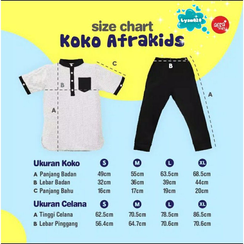 Koko Stelan Afrakids KA001 Putih Celana Hitam dan  KA004 Green