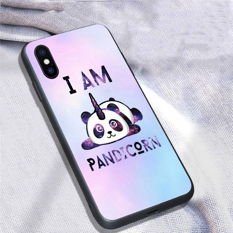 [K51] SoftCase Glass Panda For Oppo Vivo Xiaomi Samsung Iphone Realme a52 a91 a92 a12 a31