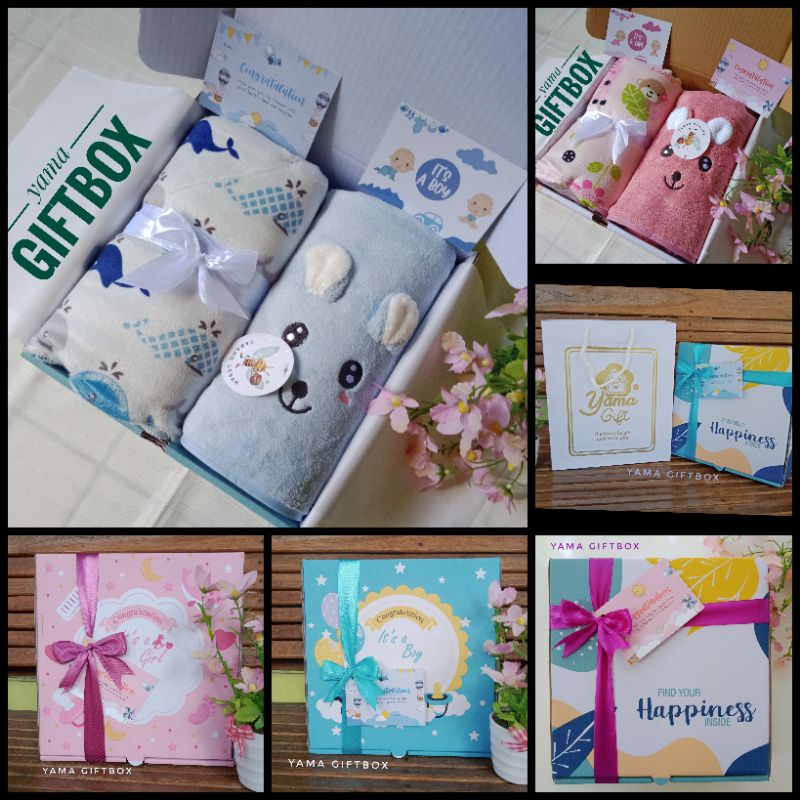 YAMA GIFTBOX paket hampers bayi kado kelahiran selimut dan handuk bayi